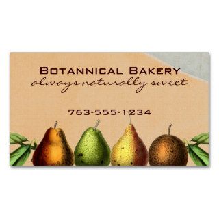 shabby chic vintage pears fruit baking biz cards business card template