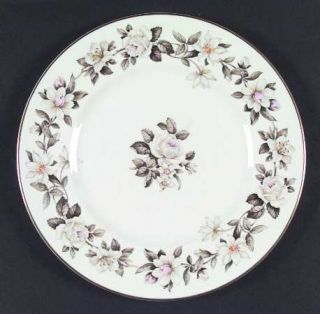 Royal Worcester Torquay Dinner Plate, Fine China Dinnerware   White/Pink Flower