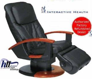 Black Leather Wood Armrests Robotic Human Touch Technology Massage Chair Recliner   HTT 10i / HT 130  