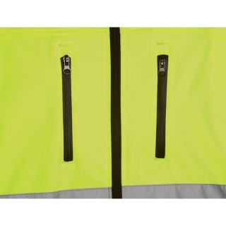 Utility Pro Class 3 Hi-Visibility Softshell Jacket with Teflon — Lime/Black, XL, Model# UHV427  Safety Jackets