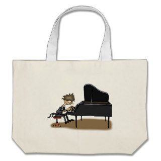 Funny Cartoon Piano Tote Bag