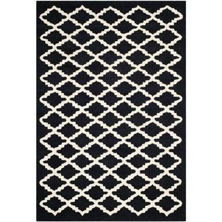 Safavieh Handmade Cambridge Moroccan Crisscross Pattern Black Wool Rug (4 X 6)