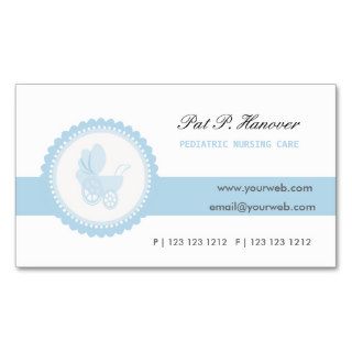Vintage Victorian Baby Stroller Carriage Blue Business Card Templates