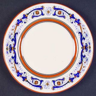 Dudson Hacienda Dessert/Pie Plate, Fine China Dinnerware   Sonata, Blue&Mustard