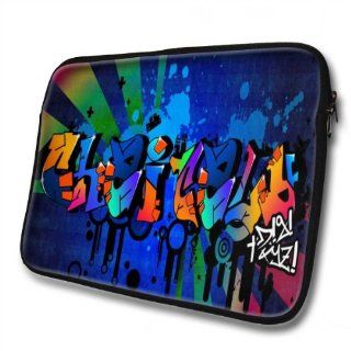 "Graffiti Names" designed for Chaitaly, Designer 14''   39x31cm, Black Waterproof Neoprene Zipped Laptop Sleeve / Case / Pouch. Cell Phones & Accessories