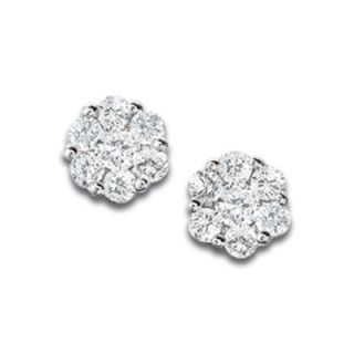 10 CT. T.W. Diamond Flower Stud Earrings in 10K White Gold   Zales