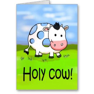 Holy Cow Funny Humor Friendship Miss You Card