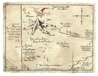 The Hobbit Thorins Map Parchment Art Print