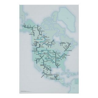 North American Rivers Poster