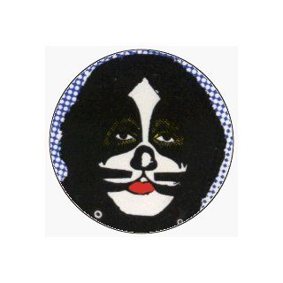 Kiss   Peter Criss (Whiskers) Face Shot on Light Blue   1" Button / Pin Novelty Buttons And Pins Clothing