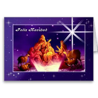 Feliz Navidad . Spanish Customizable Greeting Card
