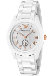 Emporio Armani AR1418  Watches,Womens White Dial White Ceramic, Casual Emporio Armani Quartz Watches