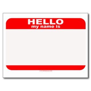 Hello my name is BLANK copy Post Cards