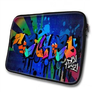 "Graffiti Names" designed for Cathay, Designer 14''   39x31cm, Black Waterproof Neoprene Zipped Laptop Sleeve / Case / Pouch. Cell Phones & Accessories