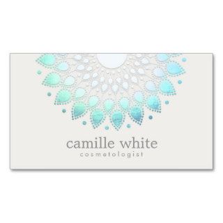 Cosmetology Elegant Lotus White Spa and Beauty Business Card