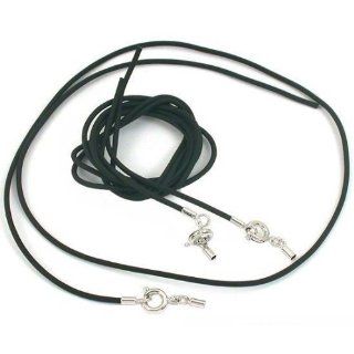 3 Add A Bead Black Rubber Necklace Beading Cord 18"