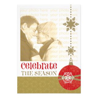 Contemporary Christmas 5 x 7 Photo Cards Personalized Invitation