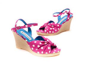 polka dot wedge sandals by mandarina shoes