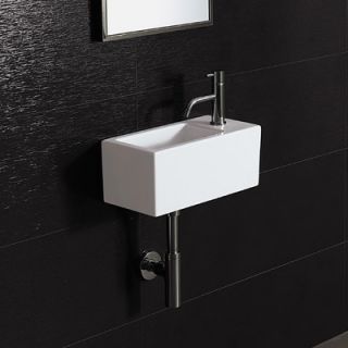 Bissonnet Area Boutique Ice 20 Porcelain Bathroom Sink with Overflow