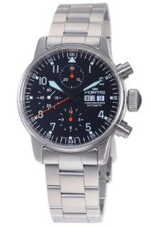 Fortis Men's 597.11.11M Flieger Automatic Chronograph Black Dial Watch Watches