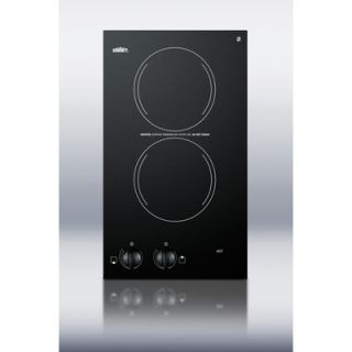 Summit Appliance 12 Two Burner Electric Cooktop in Black