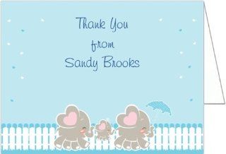 Elephant Family   Boy Baby Shower Thank You Cards   Set of 20 Baby