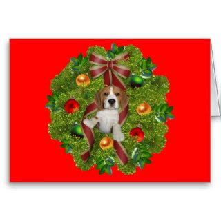 Beagle Christmas Card Wreath