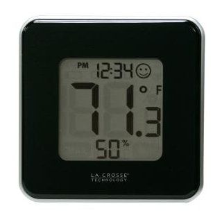 La Crosse Technology 302 604B Black Indoor Digital Thermometer & Hygrometer Station with MIN/MAX records & Comfort level icon   Weather Stations