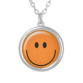 Happy orange smiley face pendants