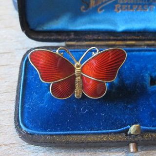 vintage modernist silver butterfly brooch by ava mae designs