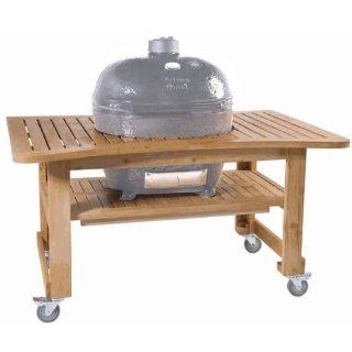 Primo 603 Teak Table for Primo Oval XL Grill  Outdoor Grill Carts  Patio, Lawn & Garden