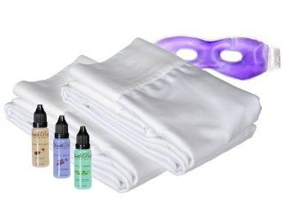 YouthPerfect Anti Wrinkle Spa Pillow Case (2 Standard Pillow Cases) kit with Cool Eye Mask + Set of 3 Spa Scents with Scent Strips   Pillowcases