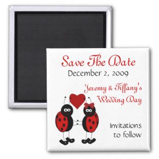 Red Ladybugs Save the Date Magnet