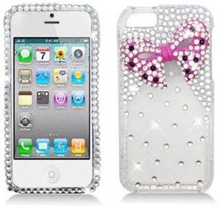 Aimo Wireless IPH5PC3D SD901 3D Premium Stylish Diamond Bling Case for iPhone 5   Retail Packaging   Pink Bow Tie Cell Phones & Accessories