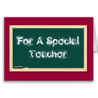 For A Special Teacher Chalkboard Card