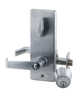 Schlage S251SAT605 Polished Brass S200 Series S200 Series Commercial Tubular Interconnected Double Locking Entrance Saturn Lever Set and Deadbolt with 6 Pin Cylinder   Door Levers  