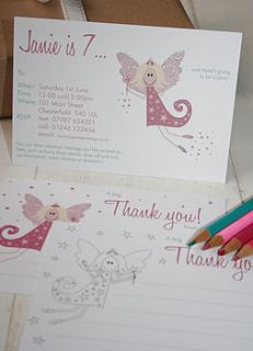 fairy party invites or thank you notes by little fish events