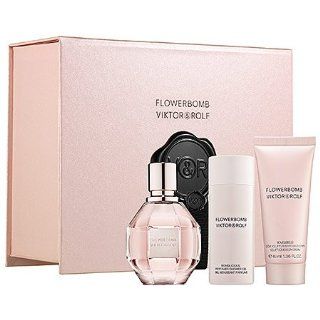 Viktor & Rolf Flowerbomb Spring Gift Set 1.7 oz Eau de Parfum   1.36 oz Voluptuous Body Cream   1.7 oz Perfumed Shower Gel  Beauty
