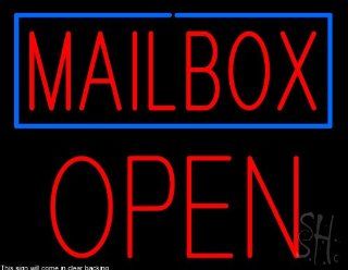 Mailbox Block Open Clear Backing Neon Sign 24" Tall x 31" Wide  Business And Store Signs 