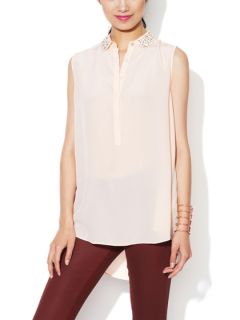 Silk Studded Collar Top by Rebecca Taylor