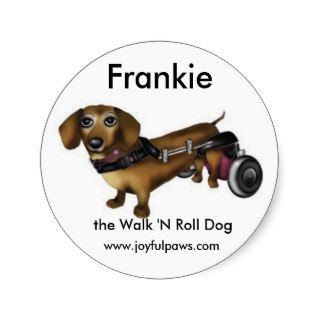Frankie Small, Frankie, the Walk 'N Roll Dog Round Stickers