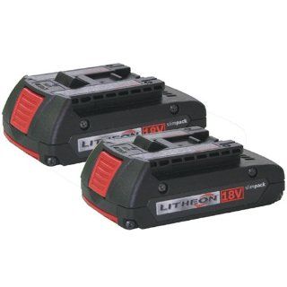 Bosch BAT609 2PK 18 Volt 1.3 Ah Slim Pack Battery 2 Pack   Cordless Tool Battery Packs  