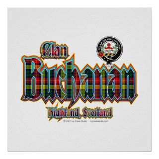 Clan Buchanan Tartan Badge Posters