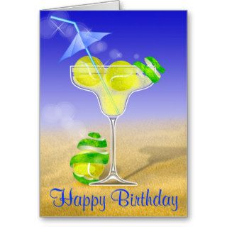 Tennis Margarita, Happy Birthday Greeting Card