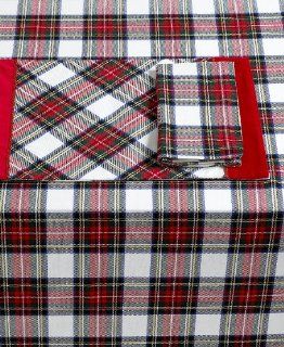 Waterford Table Linens, Stewart Tartan 90" Round Tablecloth   Place Mats