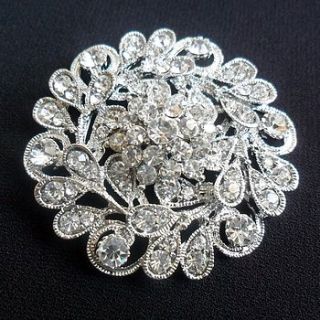 vintage style diamante floral brooch by yatris home and gift