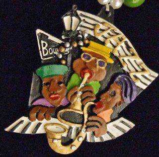 Bourbon Street Sign Jazz Beads Necklace New Orleans Mardi Gras Spring Break Cajun Carnival Festival 