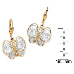 Toscana Collection 18k Two tone Goldplated Filigree Butterfly Drop Earrings Palm Beach Jewelry Gold Overlay Earrings