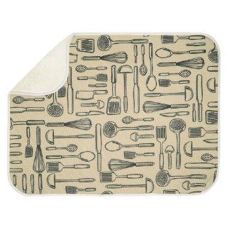 InterDesign iDry Microfiber Dish Drying Mat, 18 Inch by 24 Inch, Wheat/Ivory   Dish Racks