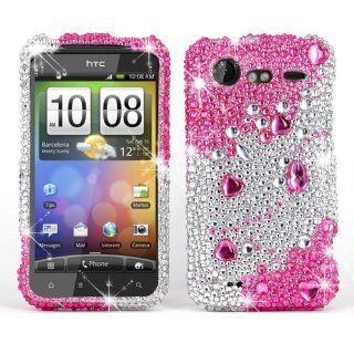 Cellularvilla (Tm) Case for HTC Droid Incredible 2 S 6350 Big Pink Silver Diamond Hard Case Cover. Cell Phones & Accessories